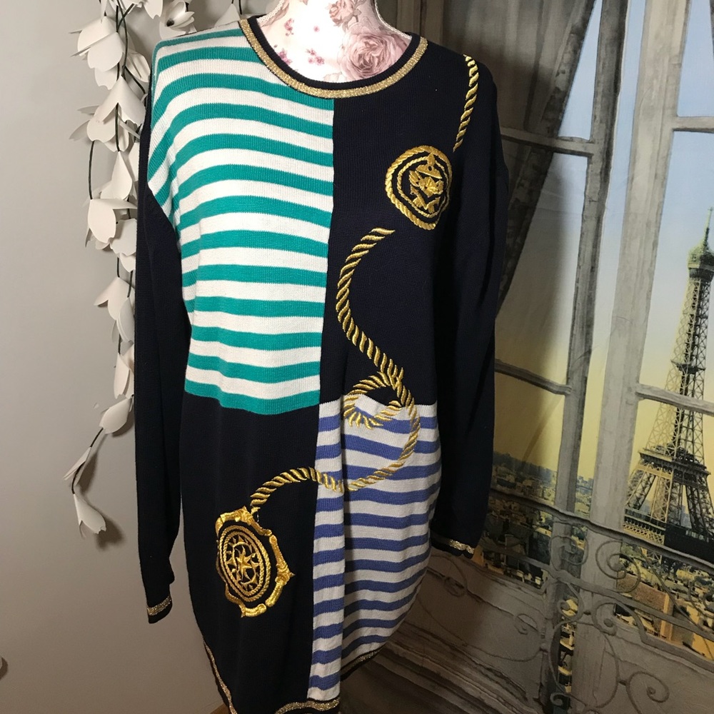 Vintage Nautical Sweater Dress